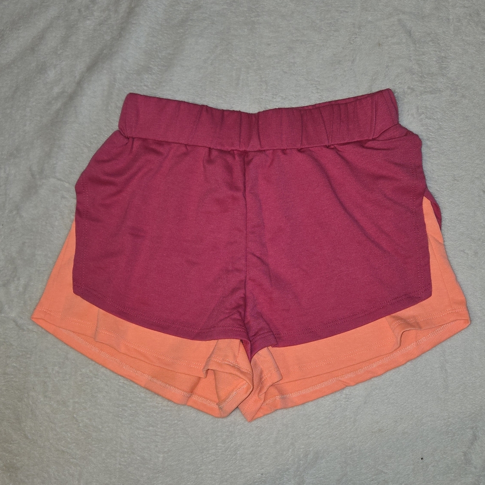 BiBi Women's Athletic Shorts in Magenta and Peach